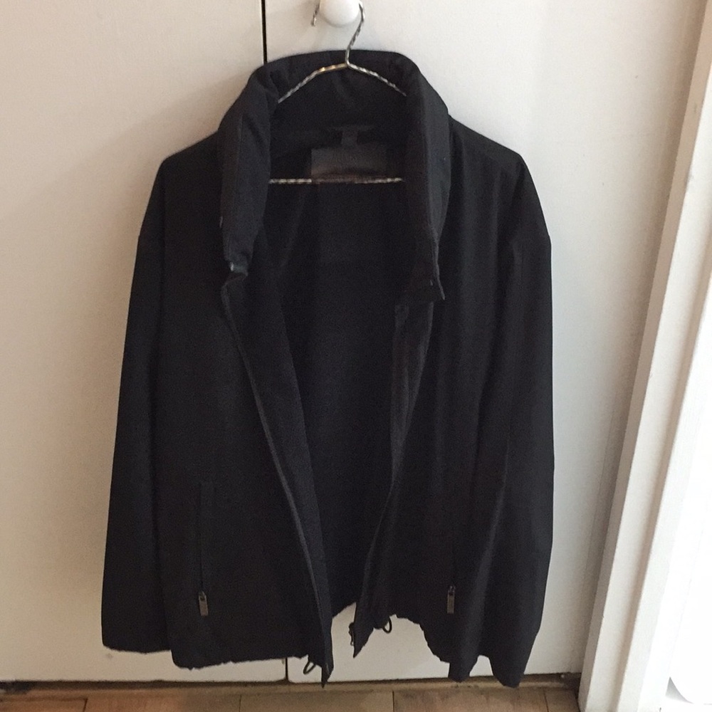 Armani Collezioni black lined winter windbreaker